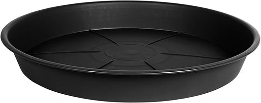 1 Pack of Plant Saucer Tray 8 inch, Heavy Duty Plastic Pot Plant Drip Trays Saucers for for Indoors Outdoor, Plant Water Tray for Planters (8", Black)