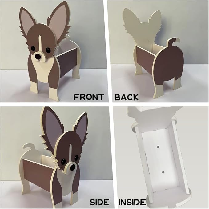 Staffordshire Bull Dog Planter Plant Pots,Cute Garden Dog Flower Planter,Dog Planters Birthday Gifts for Women,Office,Indoor/Outdoor Decor(9.45in*5.79 * 13.39in)