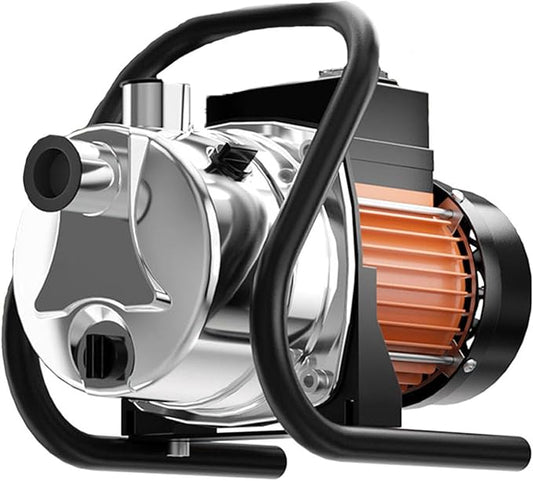 1.6 HP Portable Water Transfer Pump 1800 GPH Shallow Well Pump Garden Booster Sprinkler Pumps for Irrigation Lawn Farm Water Removal with Adapters, Orange