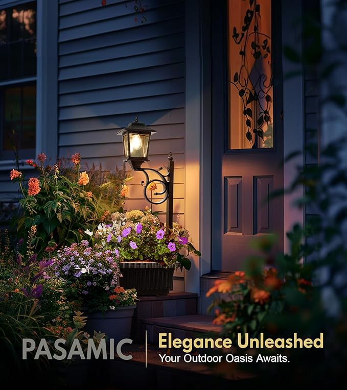 Outdoor Flower Pots 2 in 1, Outdoor Planter, Solar Lamp Post Lights Outdoor, Wall Mount or Freestanding Waterproof Solar Post Decorative Lamp for Lawn Patio Front/Back Door(Flowers not Included)