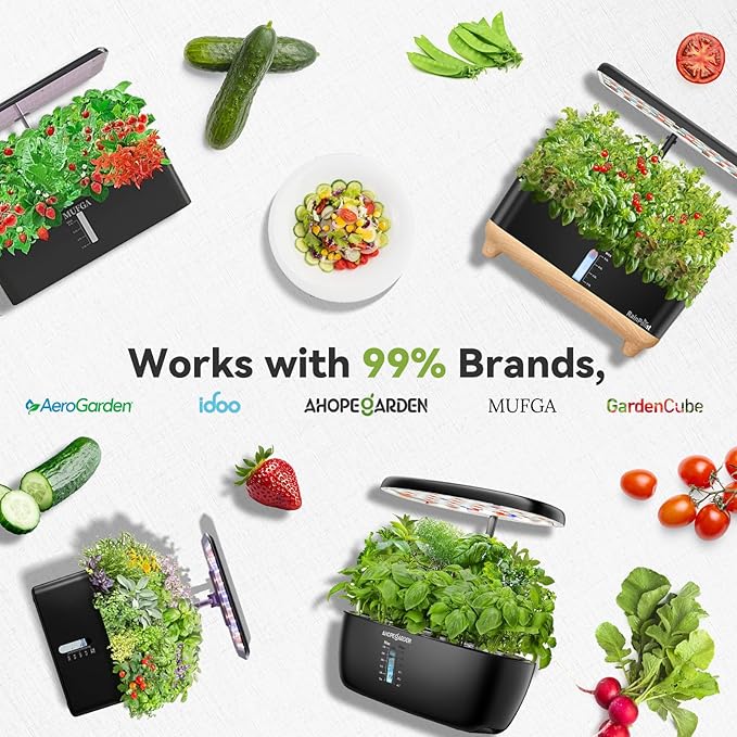 inbloom Fruit Seed Pod Kit for AeroGarden, Ahopegarden, GARDENCUBE, MUFGA, iDoo Hydroponics Growing System, 7-Pods (350+ Seeds Include Strawberry, Tomato, Cucumber, Pea, Ruby Queen Beet)