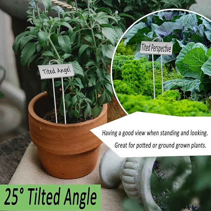 30pcs Plant Labels for Outdoor Garden Waterproof Plant Markers for Outdoor Plants, 11inch Metal Garden Plant Tags and Labels for Herbs Vegetable Seedlings Greenhouse(Silver)