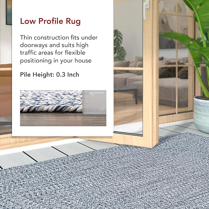 nuLOOM Oval 3' x 5' Solid Hand Braided Indoor/Outdoor Area Rug, Pet-Friendly, High Traffic, Weather Resistant, for Patio, Balcony, Bedroom, Living, Dining Room, Wynn Navy