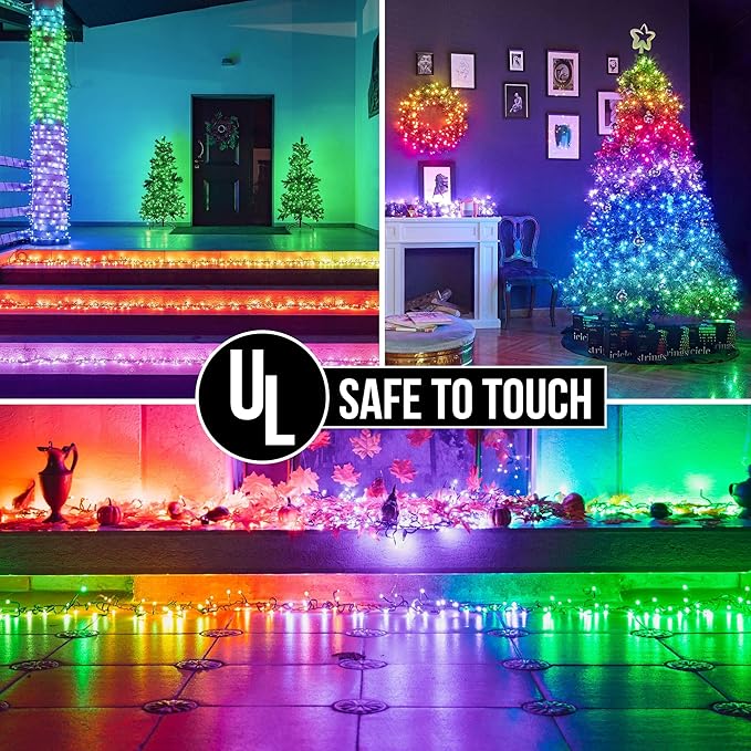 164 FT 500 LED Christmas String Lights, Waterproof RGB String Lights with Remote Control&Timer Function, 24 Colors Changing Fairy Lights for Indoor Outdoor Room Wall Christmas Tree Party Decoration