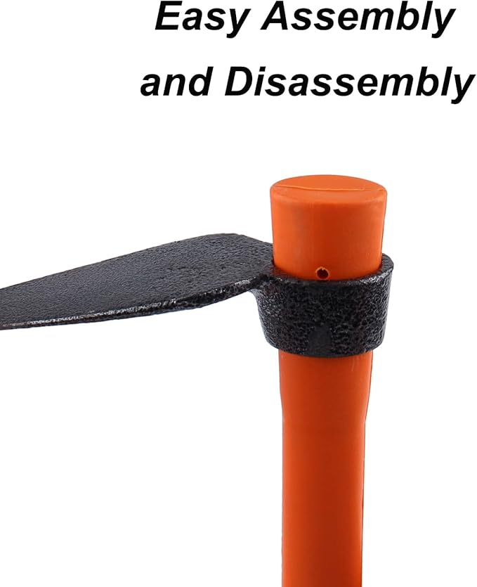 Single Head Sharp Hoe with Heavy Duty Forged Adze and Ergonomic Non-Slip Handle for Loosening Soil, Seeding, Camping Outdoor 39mm/15-Inch
