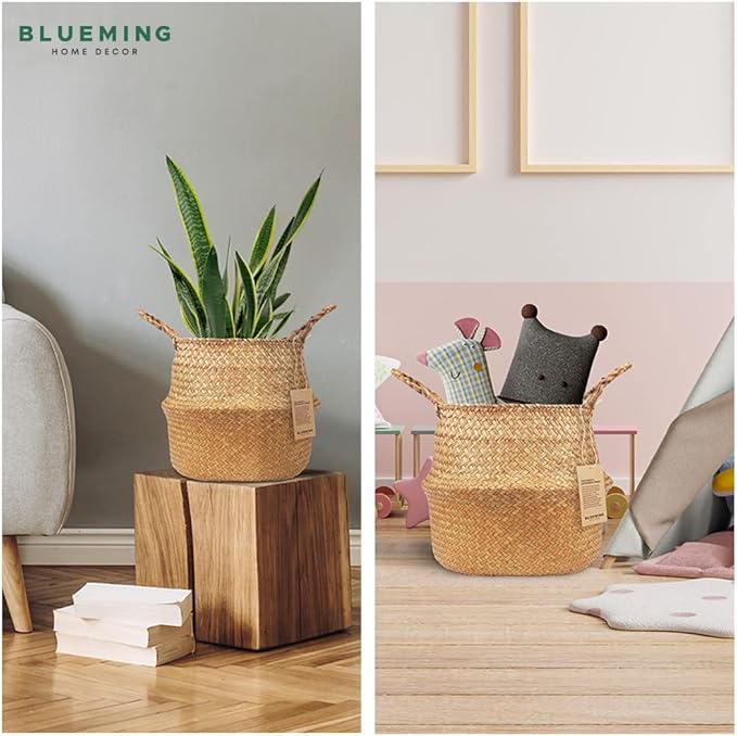 Plant Basket – Large Wicker Indoor Planter for Artificial Olive Tree Pot, 9-10 Inch Woven Baskets for Faux House Plants (Original, Large)