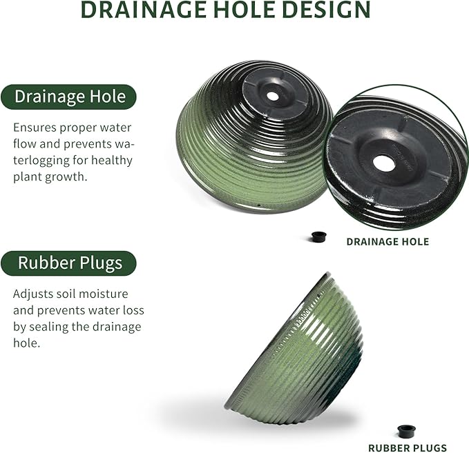 10 Inch Hanging Planter, 2 Pack Hanging Planters for Indoor Outdoor Plants Self Watering Hanging Pots with Drainage Holes for Garden Home (Green)