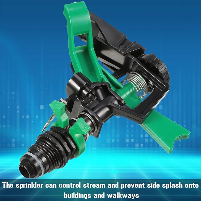 1/2 Inch Plastic Impact Sprinklers Heads Adjustable 0-360 Degree Pulsating Oscillating Watering Sprinkler Head for Garden Law Grass Yard Irrigation Supplies (4 Pieces)