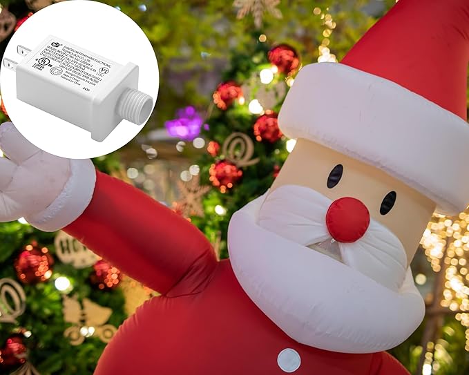 Replacement Yard Inflatable Adapter Power Supply Adaptor - 12V 1.0A 1Pcs - Inflatable Plug Replacement Class 2 Power Supply - White - for Christmas Tree Light/Thanksgiving Yard Blow Up Decorations