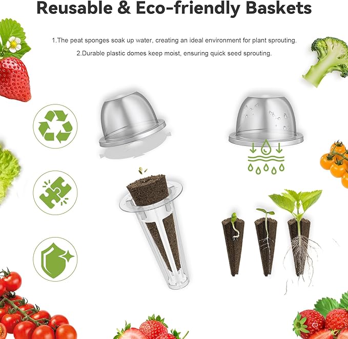 inbloom Fruit Seed Pod Kit for AeroGarden, iDOO, Ahopegarden, MUFGA Hydroponic Growing System, 12-Pod, 350+ Seeds Included Strawberry, Cucumber, Green Pepper, Golden Tomato, Radish, Dwarf Pea, Beet