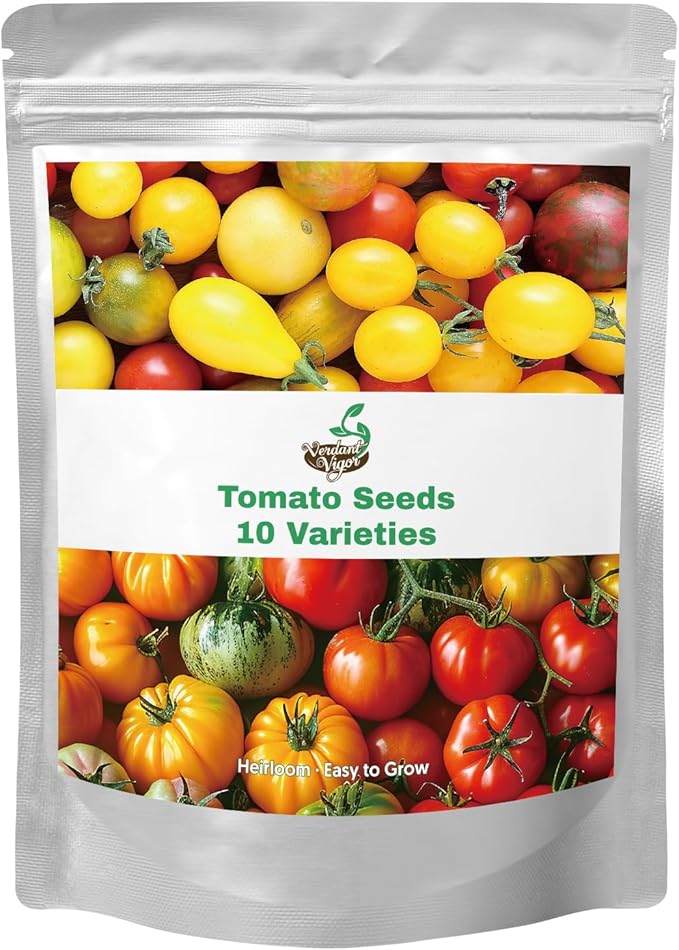 1,500+ Tomato Seeds, Heirloom Vegetable Seed for Planting Indoor Outdoor, 10 Varieties Salad Tomato Seeds Garden Hydroponic Kit, Non-GMO Home Hydroponic Fresh Food Veggie Supply