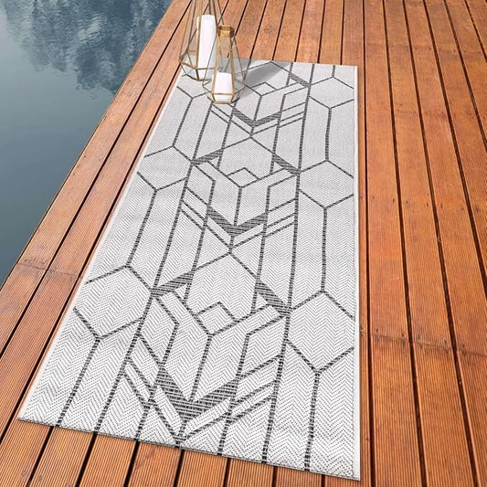 Keen Home Design Terrace Outdoor Runner Rug - 2x8 Washable Indoor/Outdoor Rug for Patio, Kitchen, Balcony, Beach, Garden, Deck and Porch, Size: 2'2"x7'7"