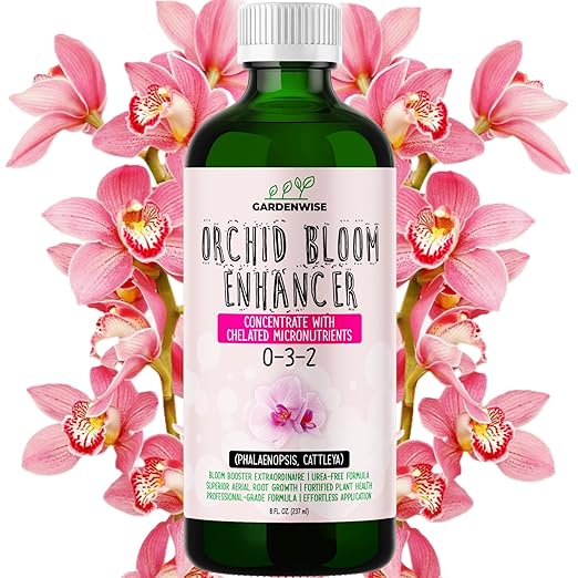 0-3-2 Giant Bloom: Orchid Bloom Enhancer - Orchid Bloom Booster - Orchid Food Fertilizer Concentrate - Chelated Nutrients for Healthy Flower & Reblooms (8 OZ)