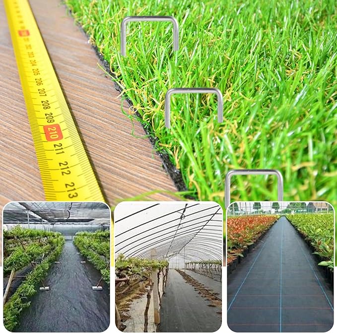 24 Pack Sturdy Garden Landscape Staples, 6 Inch Galvanized Steel Sod Pins Anti-Rust Stakes for Weed Barrier, Christmas Decorations and Landscaping Fabric.