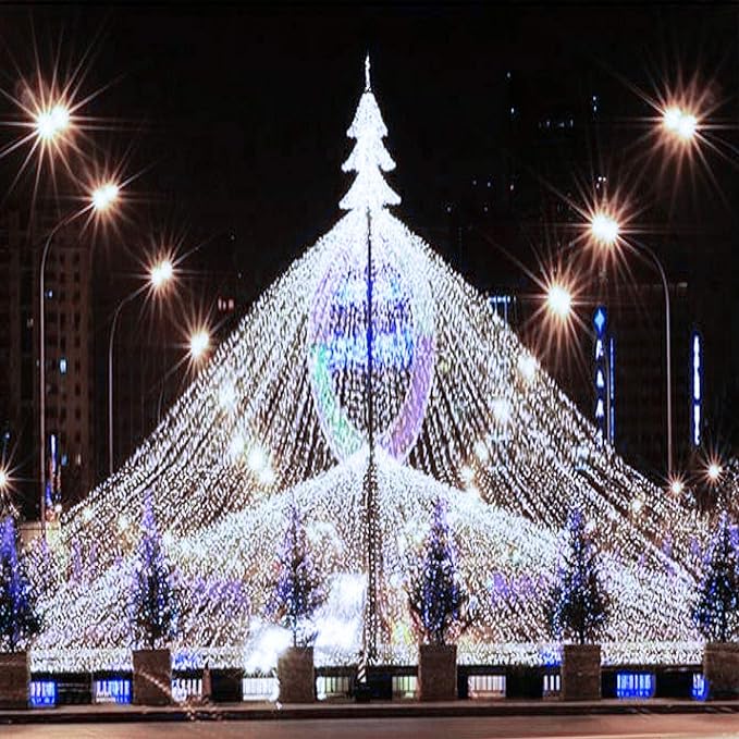 2 Pack 200 LED Solar String Lights, 85.2ft 8 Modes Solar String Lights for Outside, Waterproof and Solar Powered Outdoor String Lights for Holiday Christmas Yard Garden Tree Wedding Party (Cold White)