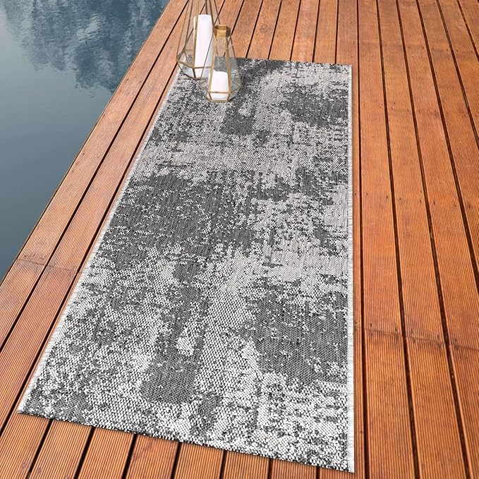 Keen Home Design Terrace Outdoor Runner Rug - 2x8 Washable Indoor/Outdoor Rug for Patio, Kitchen, Balcony, Beach, Garden, Deck and Porch, Size: 2'2"x7'7"