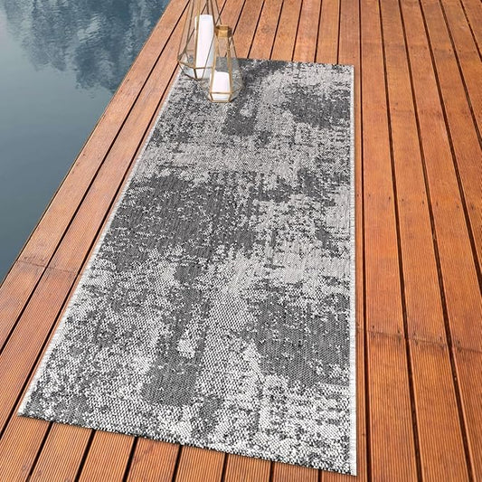 Keen Home Design Terrace Outdoor Runner Rug - 2x8 Washable Indoor/Outdoor Rug for Patio, Kitchen, Balcony, Beach, Garden, Deck and Porch, Size: 2'2"x7'7"