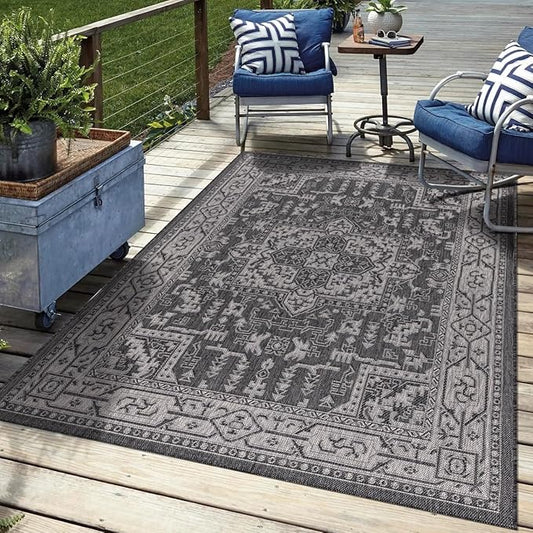Keen Home Design Terrace Outdoor Throw Rug - 3x5 Washable Indoor/Outdoor Rug for Patio, Kitchen, Balcony, Beach, Garden, Deck and Porch, Size: 3'x5'