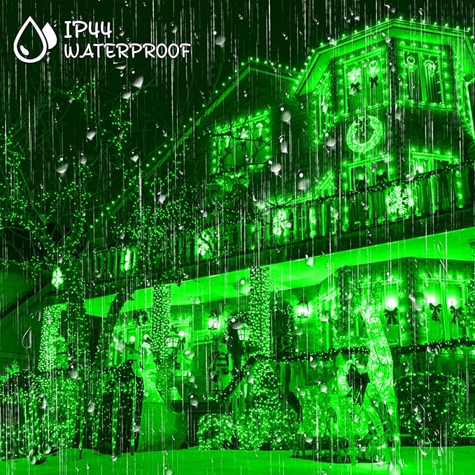 164Ft 500 LED St Patrick's Day Lights, Waterproof 8 Twinkle with Memory Functions Green String Lights for Indoor Outdoor Tree Garden Decoration (Green)