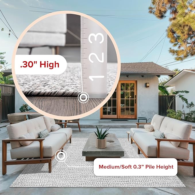 nuLOOM Oval 5' x 8' Solid Hand Braided Indoor/Outdoor Area Rug, Pet-Friendly, High Traffic, Weather Resistant, for Patio, Balcony, Bedroom, Living, Dining Room, Wynn Salt and Pepper