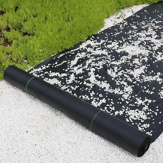 2.4oz-13FTx200FT Weed Barrier Landscape Fabric - Durable Weed Block Gardening Ground Cover Mat, Woven Geotextile Fabric for Underlayment, Commercial Driveway Stabilization, Weed Control Cloth