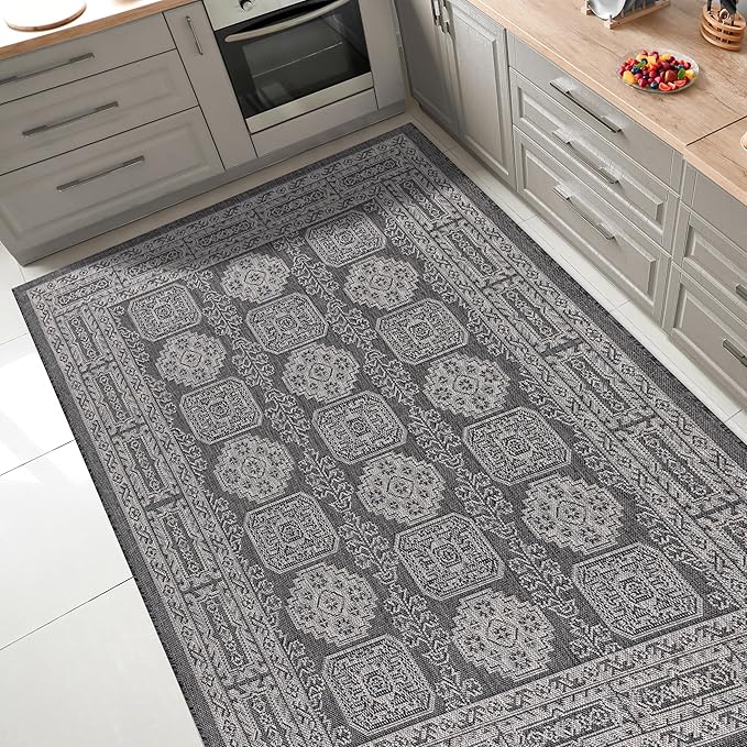 Keen Home Design Terrace Outdoor Throw Rug - 3x5 Washable Indoor/Outdoor Rug for Patio, Kitchen, Balcony, Beach, Garden, Deck and Porch, Size: 3'x5'