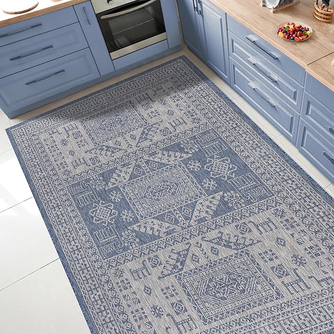 Keen Home Design Terrace Outdoor Throw Rug - 3x5 Washable Indoor/Outdoor Rug for Patio, Kitchen, Balcony, Beach, Garden, Deck and Porch, Size: 3'x5'