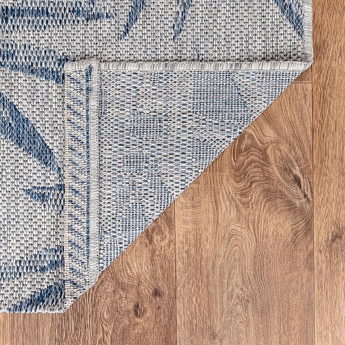 Keen Home Design Terrace Outdoor Round Rug - 8ft Round Washable Indoor/Outdoor Rug for Patio, Kitchen, Balcony, Beach, Garden, Deck and Porch, Size: 7'7" Round